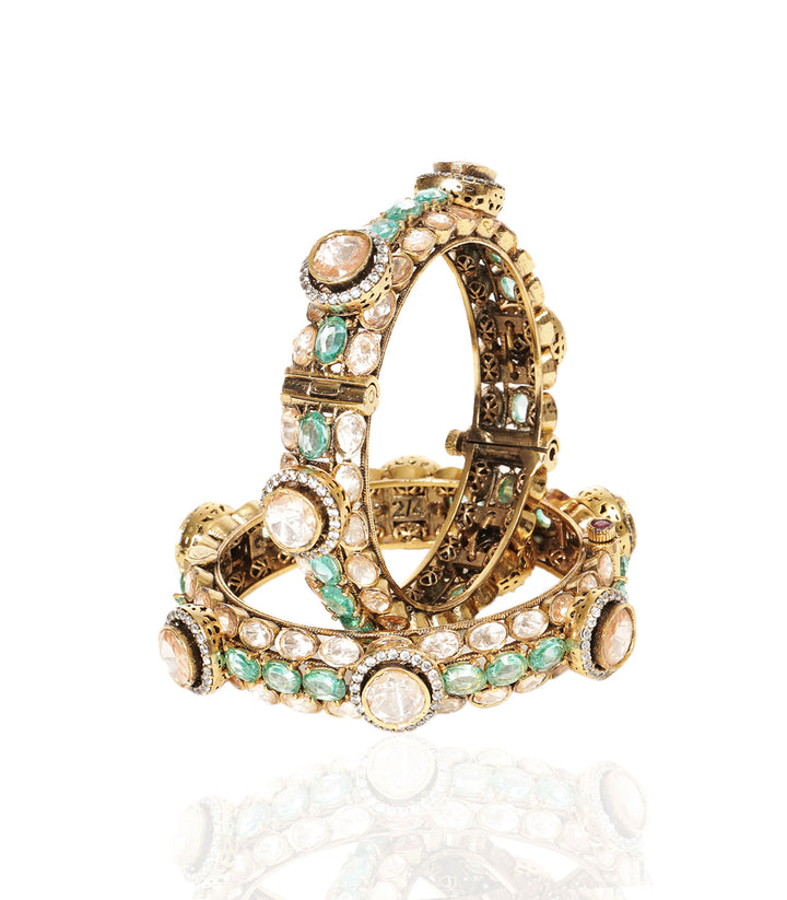 MEHER MINT POLKI BANGLES