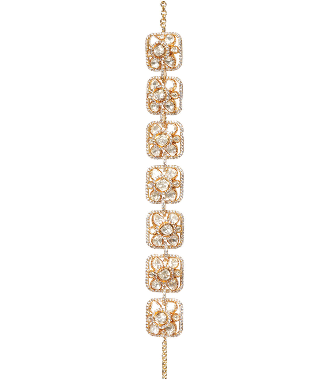 PARNIKA GOLD PLATED POLKI NECKLACE SET