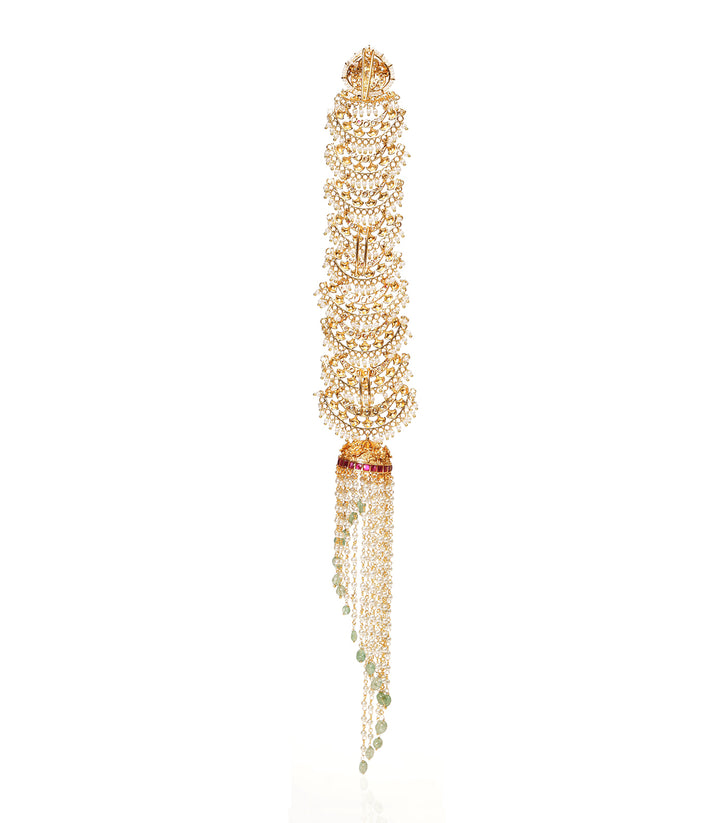SAMAR RED & GREEN KUNDAN CHOTI