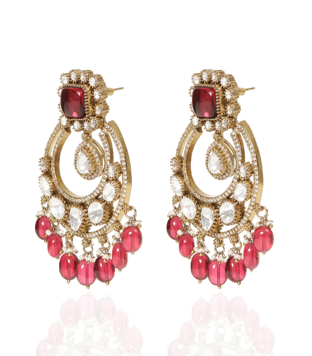 ESHNI RED POLKI CHANDBALI