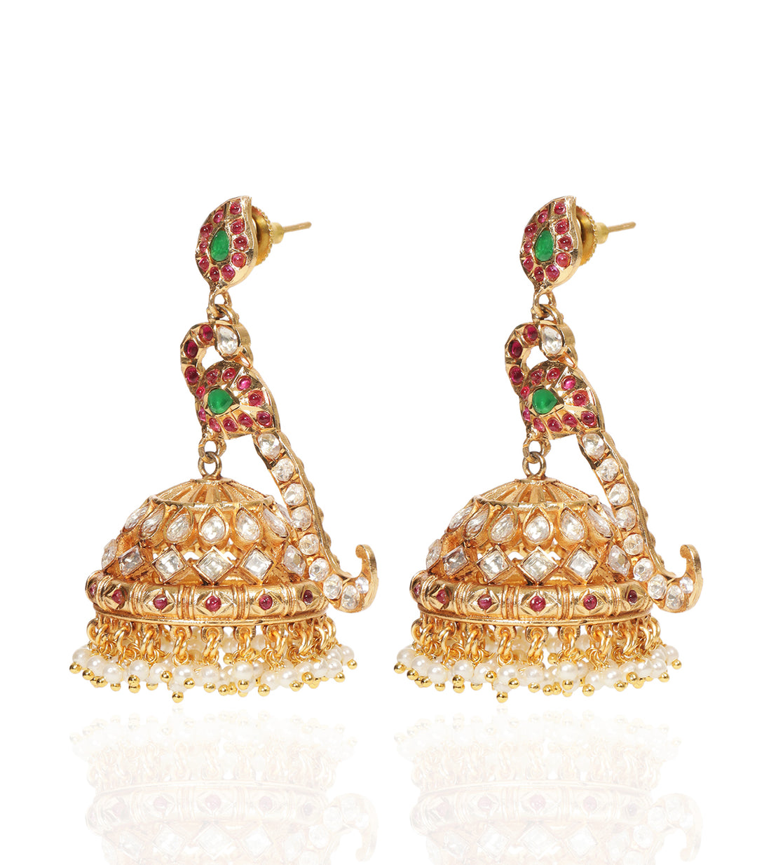 SUMAN RED & GREEN POLKI JHUMKA