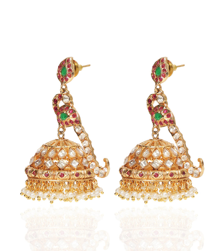 SUMAN RED & GREEN POLKI JHUMKA