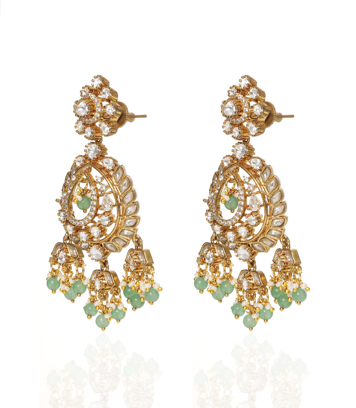 SHIVANYA GREEN POLKI EARRING
