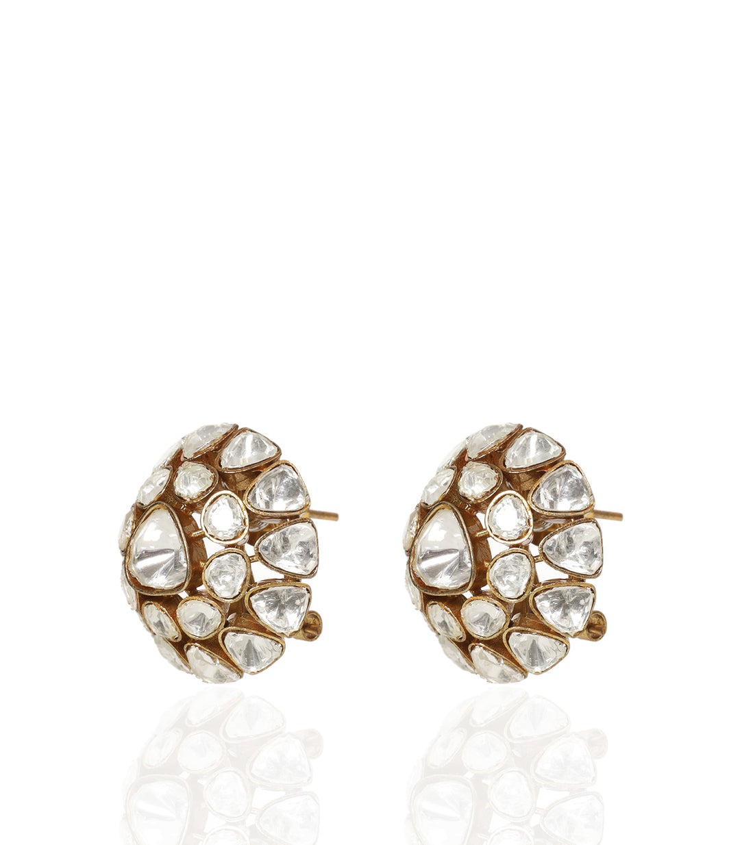 AVLEEN GOLD PLATED POLKI STUD