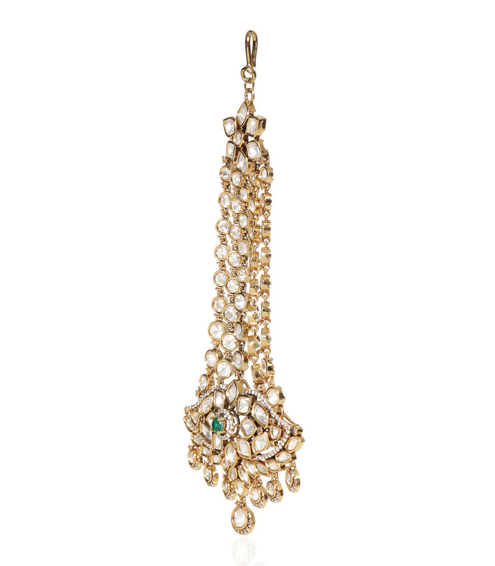 NAYRA ANTIQUE FINISH GREEN POLKI PASSA