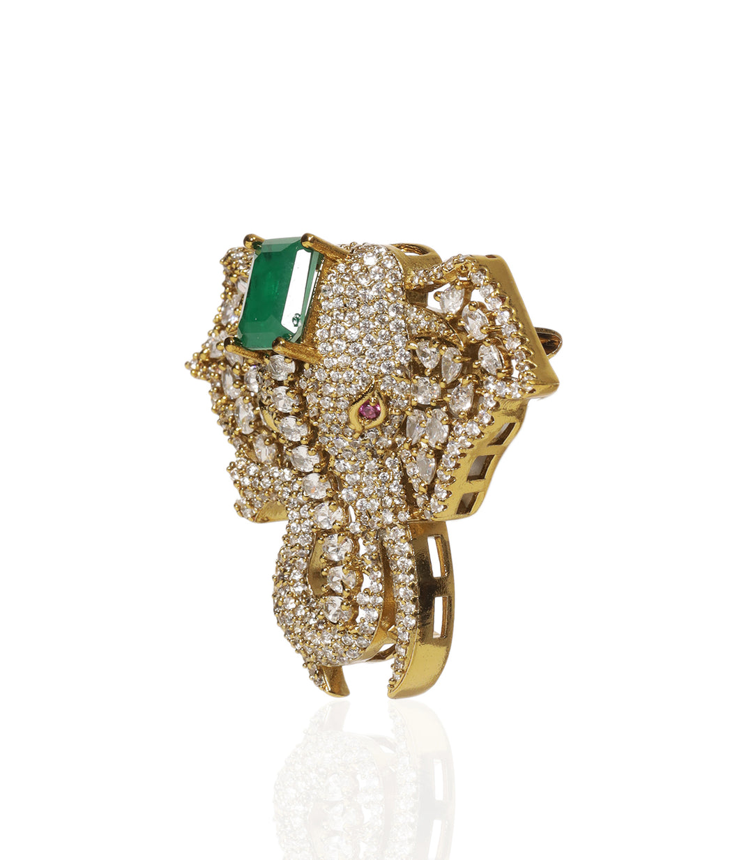 VINAYAKA GREEN BROOCH