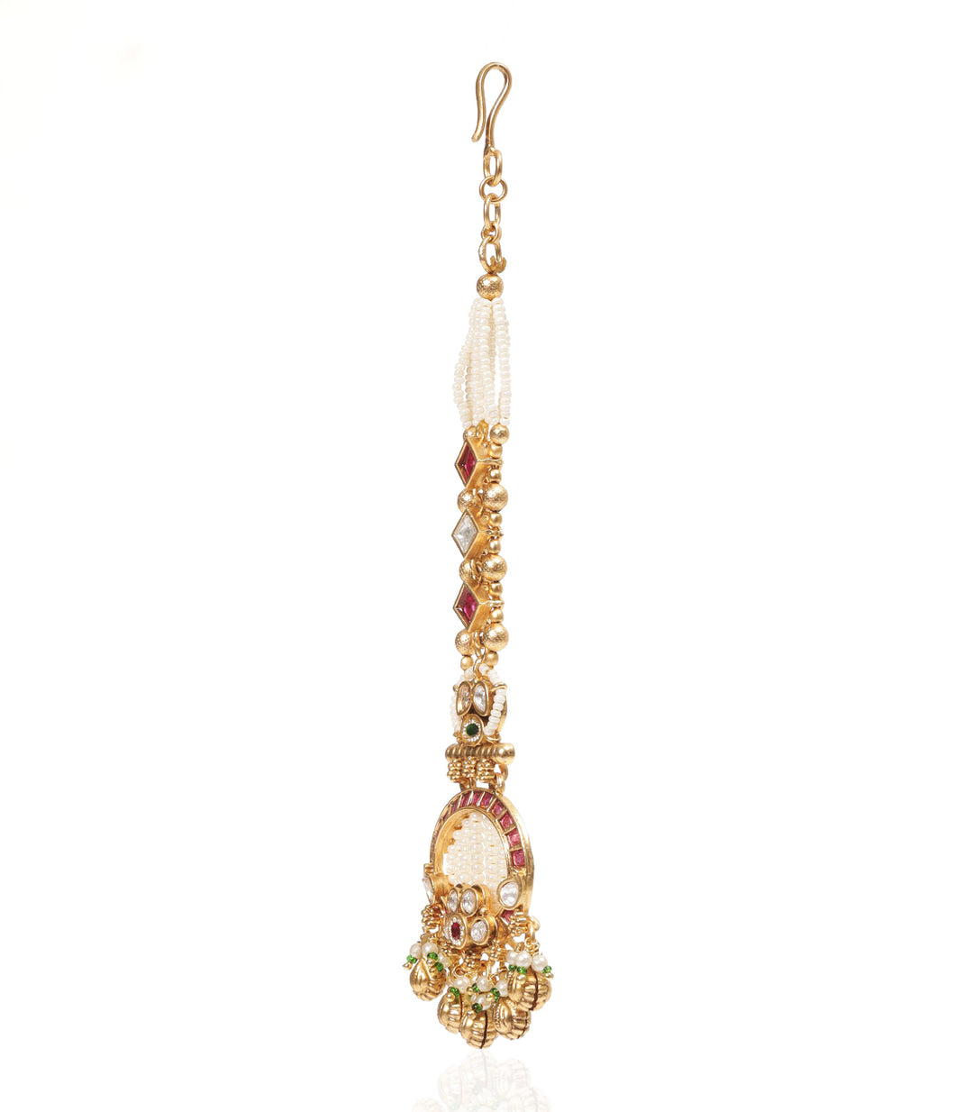 SEJAL RED & GREEN KUNDAN TIKA