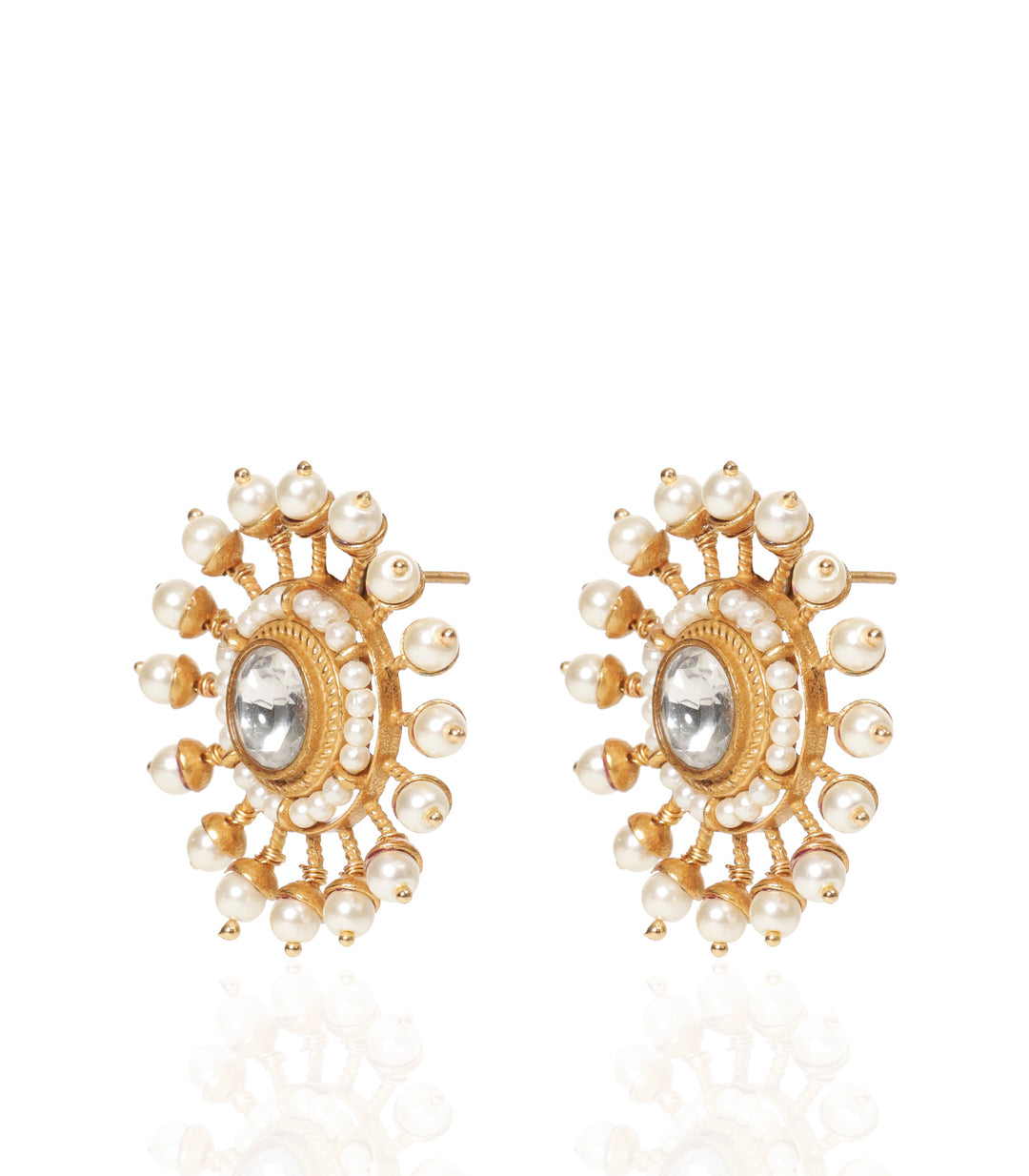 GAURI GOLD PLATED POLKI STUD