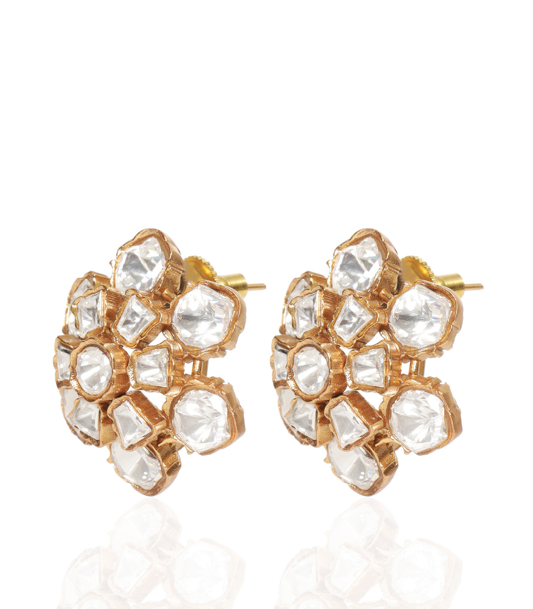 CHANDRIKA GOLD PLATED POLKI STUD