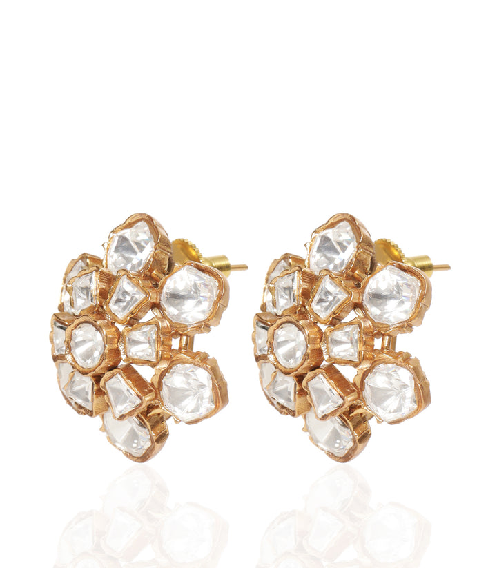 CHANDRIKA GOLD PLATED POLKI STUD