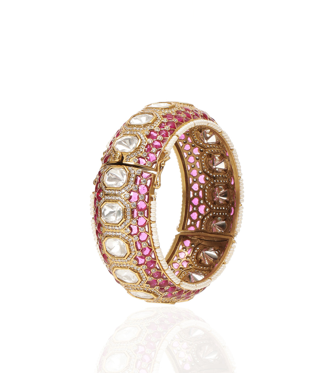 AVLEEN RED POLKI BANGLES