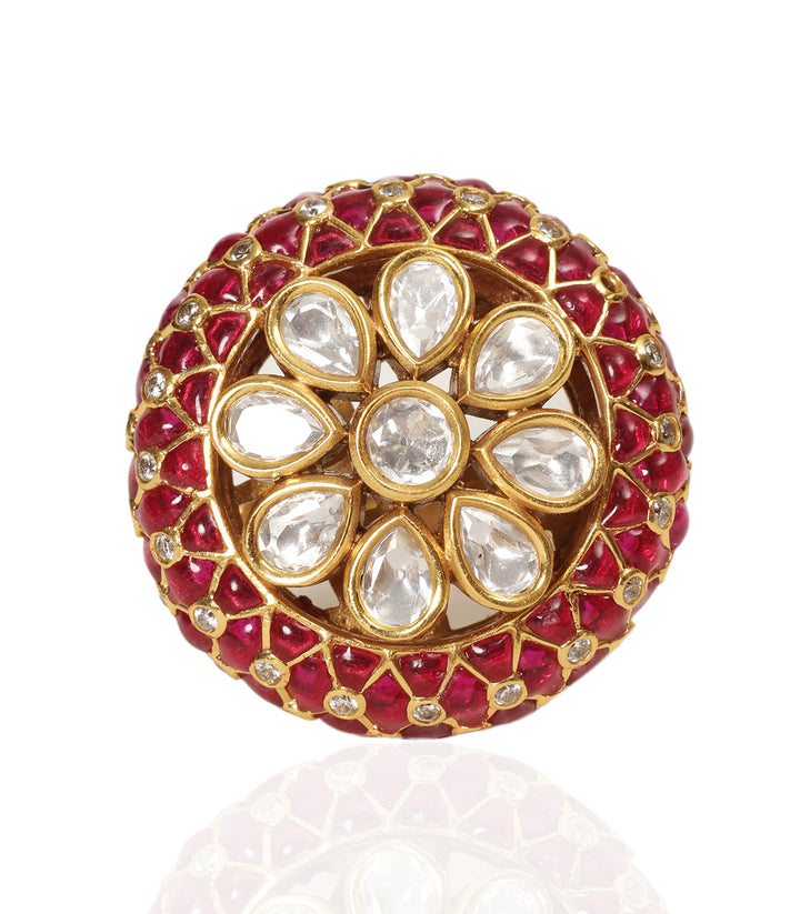 ATHARVA RUBY POLKI RING