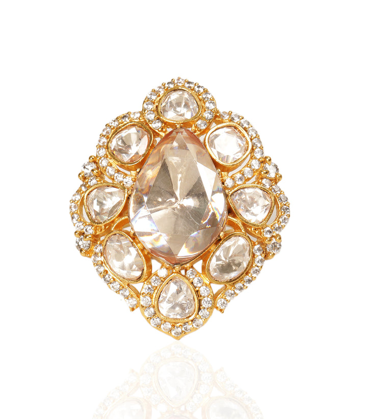 KYRA GOLD PLATED POLKI RING