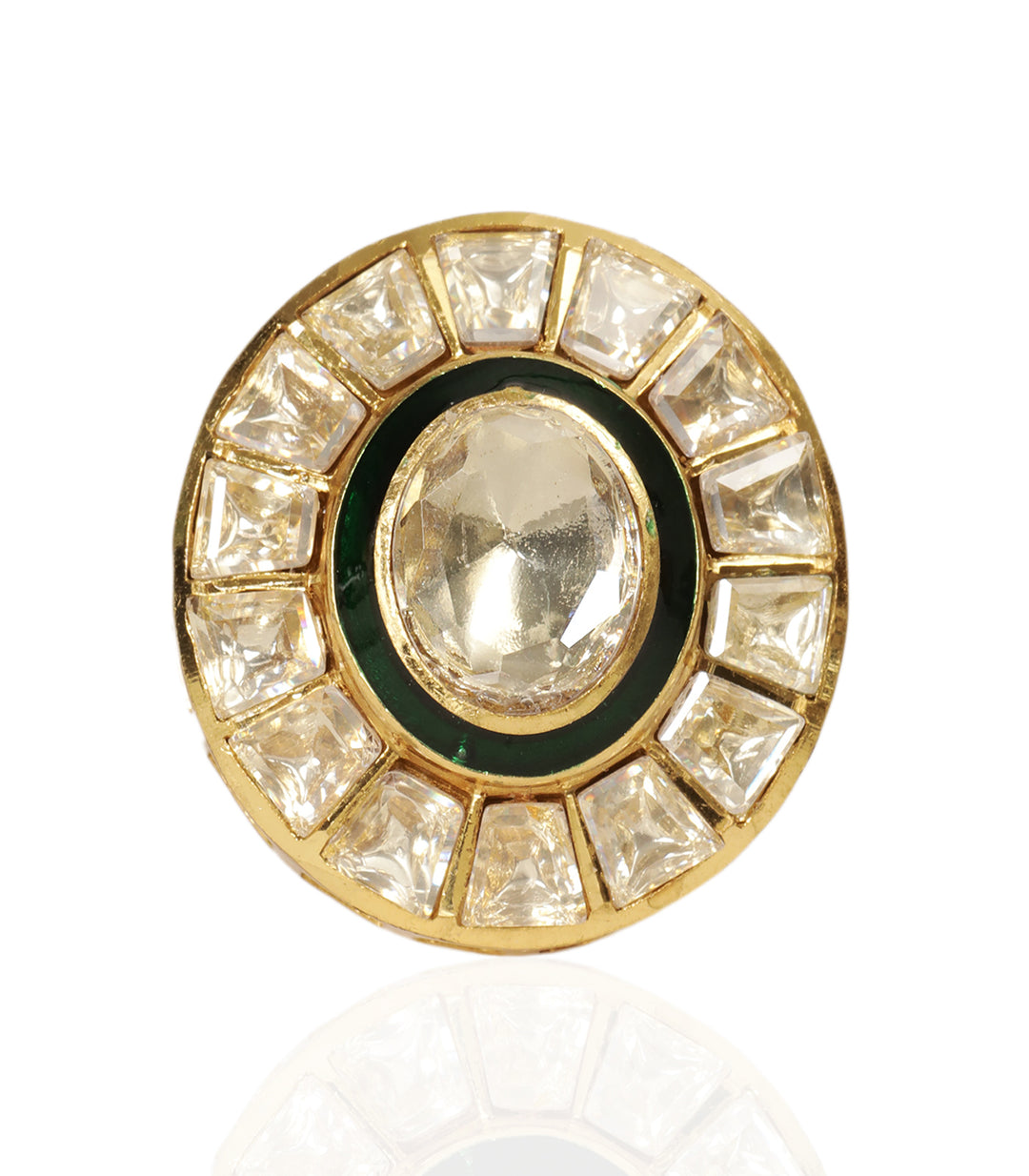 AMIA GREEN POLKI RING