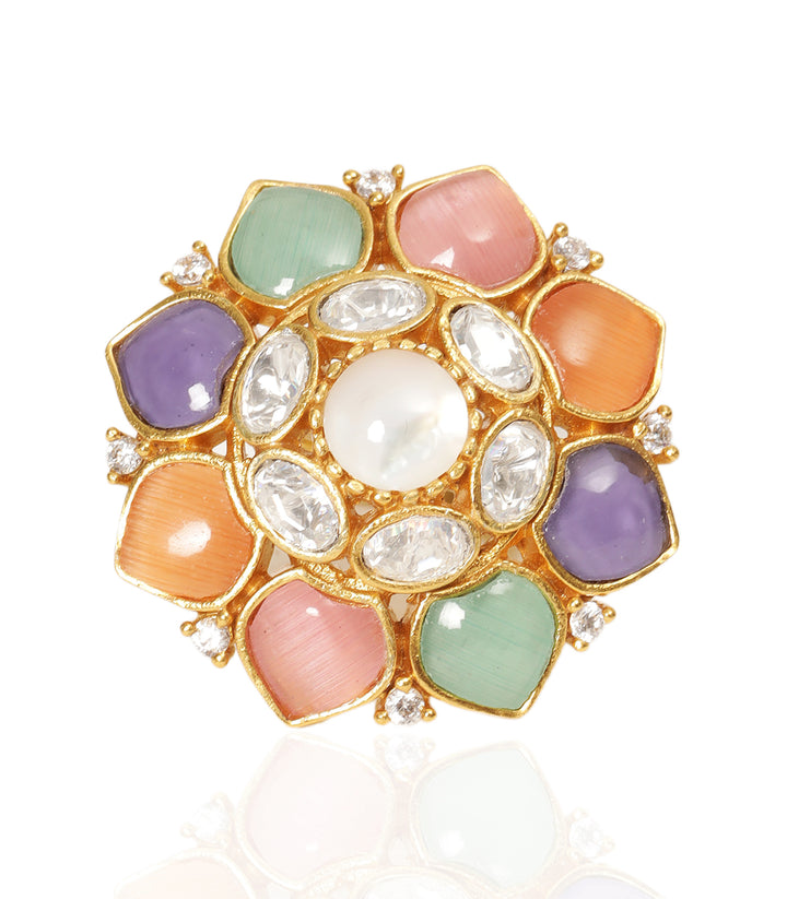 VISHAL MULTI COLOR POLKI RING