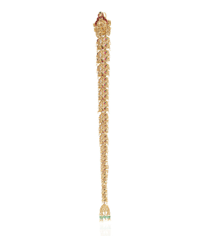 NITARA RED & GREEN GOLD PLATED CHOTI