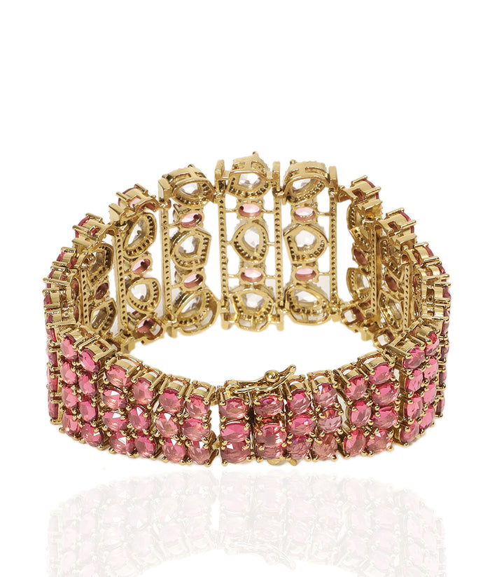 MENKA PINK ROSE CUT BRACELET