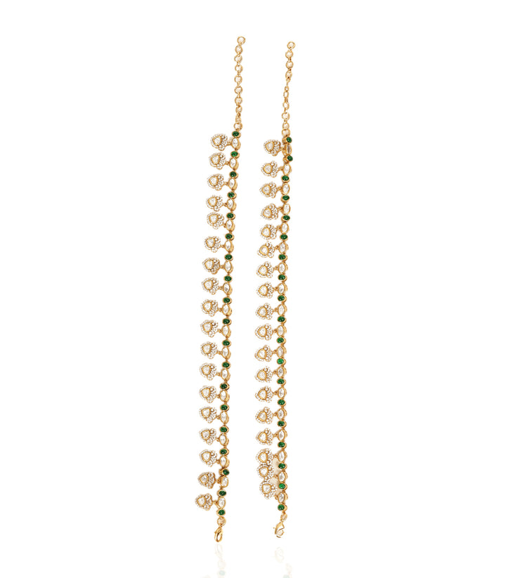 SIMRAN GREEN POLKI ANKLET