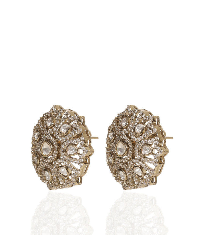 AARUSHI ANTIQUE FINISH POLKI STUD