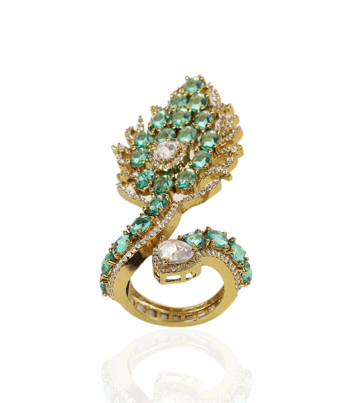 JESSICA GREEN ROSE CUT RING