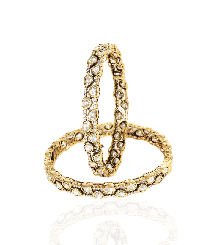 MOHANA ANTIQUE FINISH POLKI BANGLES