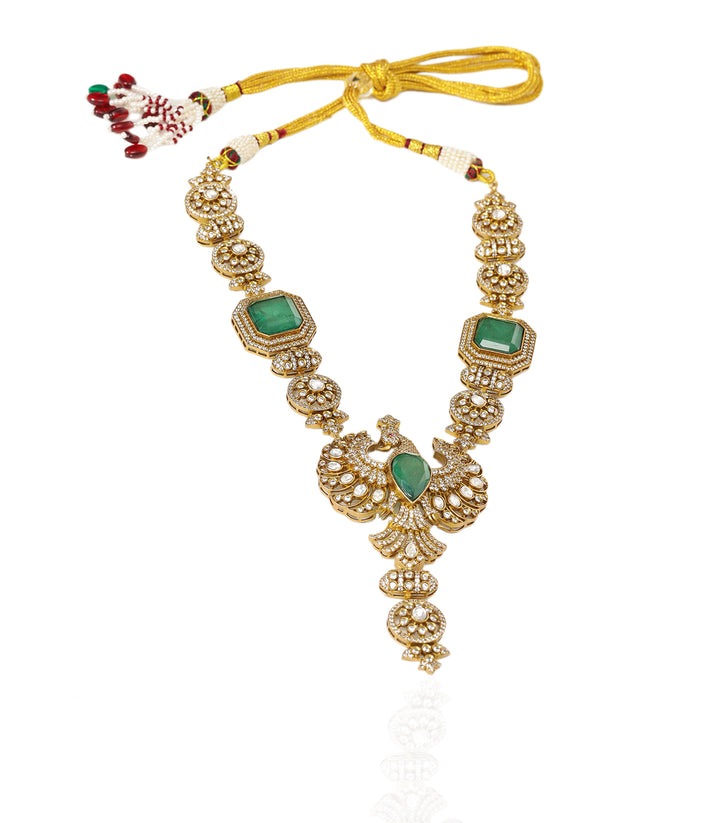RIDVI MINT POLKI NECKLACE SET