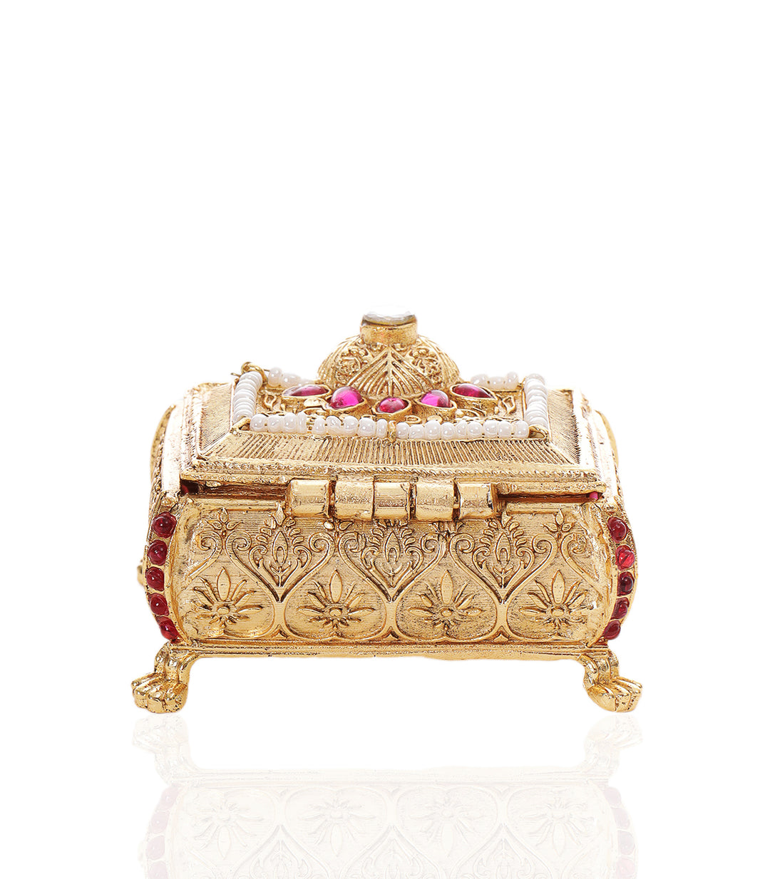 AMBIKA RUBY GOLD PLATED ORNATE BOX
