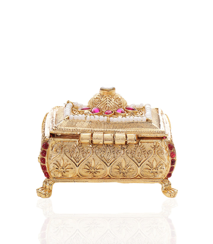 AMBIKA RUBY GOLD PLATED ORNATE BOX