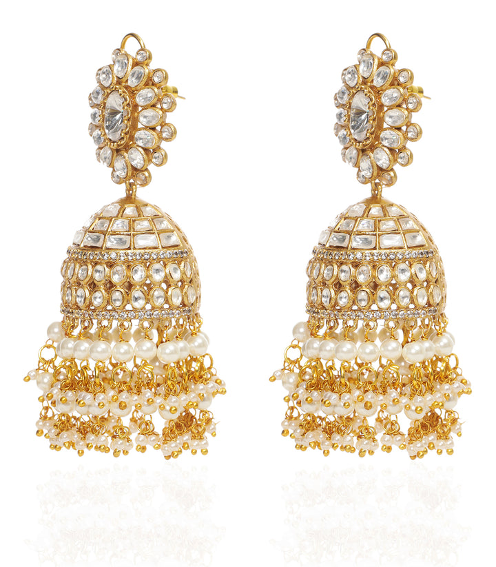 TANVI WHITE POLKI JHUMKA
