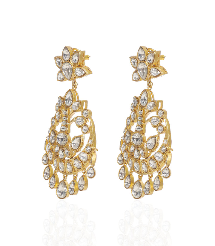 CHANDRIKA GOLD PLATED POLKI CHANDBALI