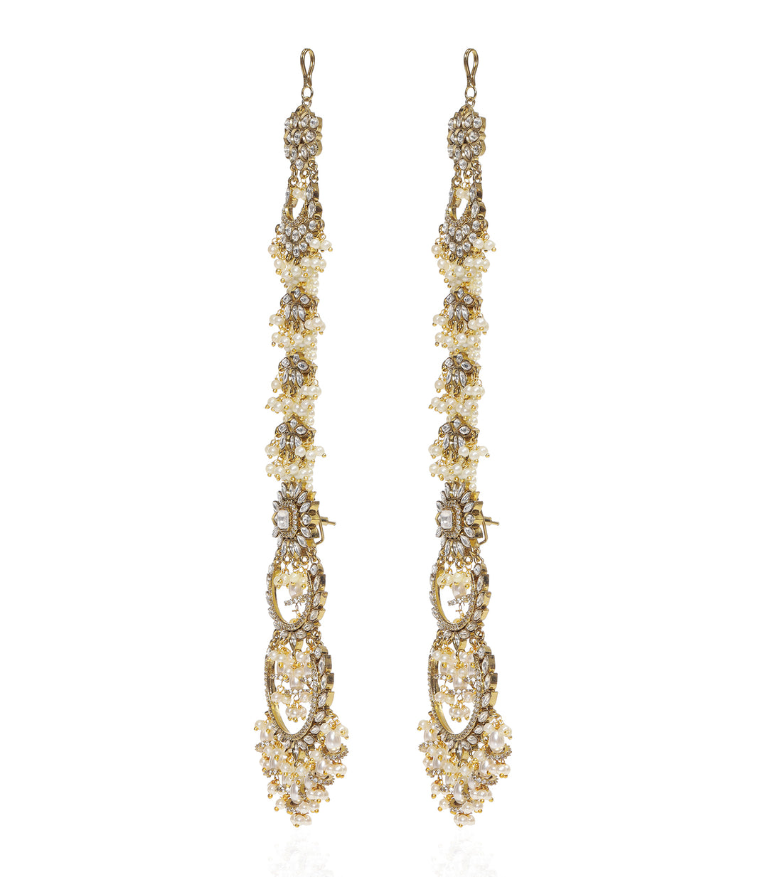 AASHIMA ANTIQUE FINISH WHITE POLKI CHANDBALI