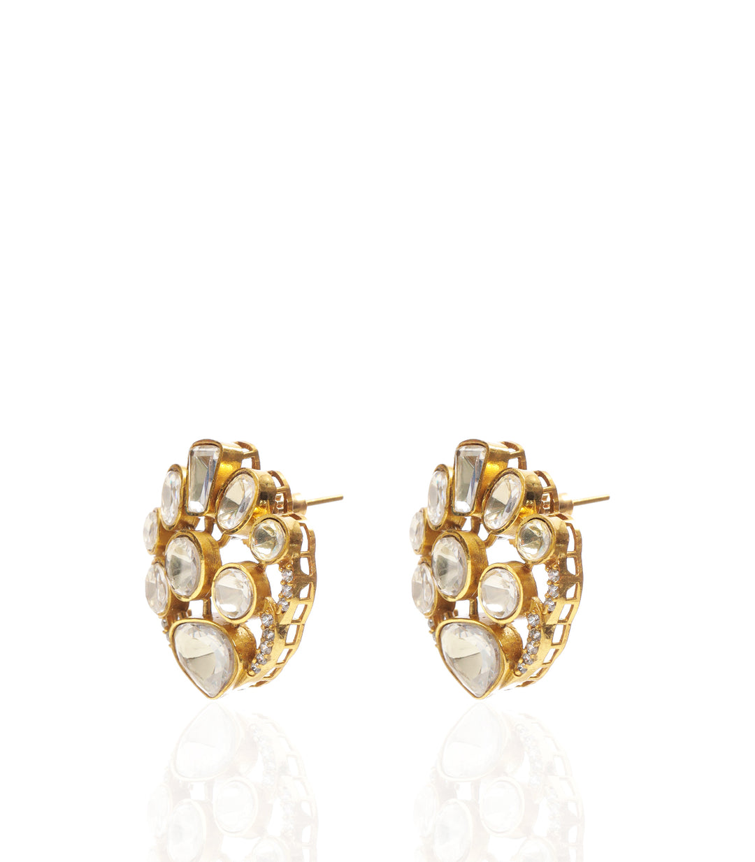 ANVITHA GOLD PLATED POLKI STUD