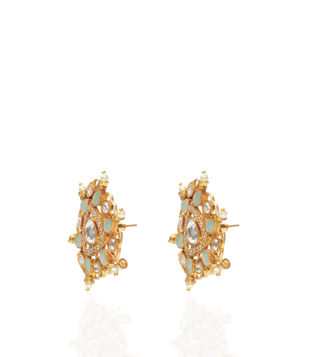 GITANJALI GOLD PLATED POLKI STUD