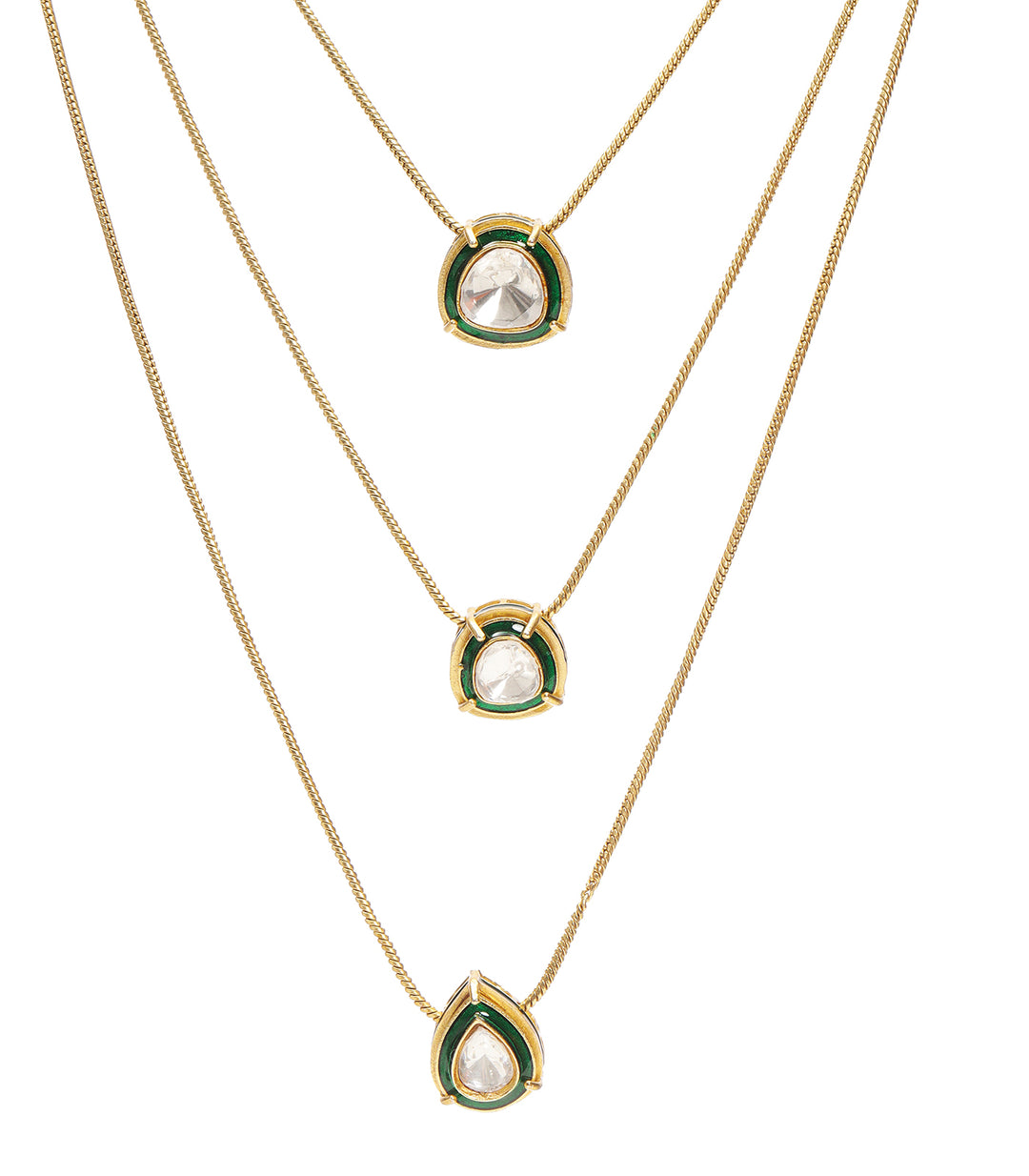CHITRANI GREEN POLKI NECKLACE SET