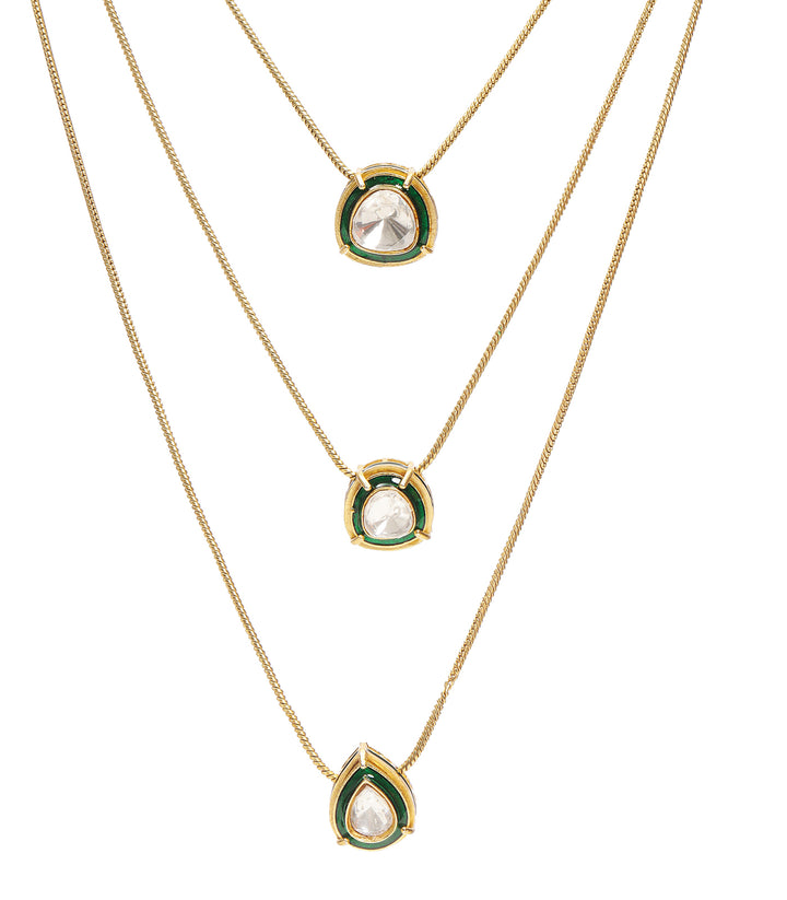 CHITRANI GREEN POLKI NECKLACE SET