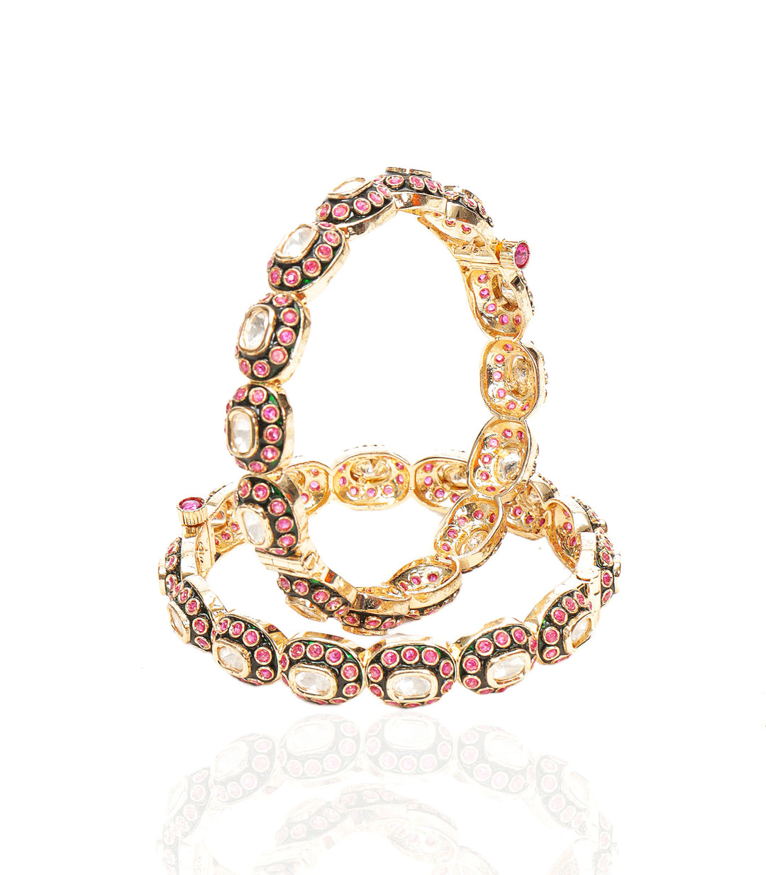 ENISHA RED POLKI BANGLES