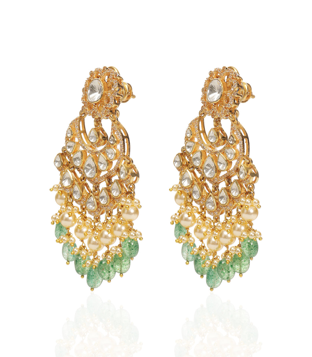 SADHIKA GREEN MOISSANITE CHANDBALI