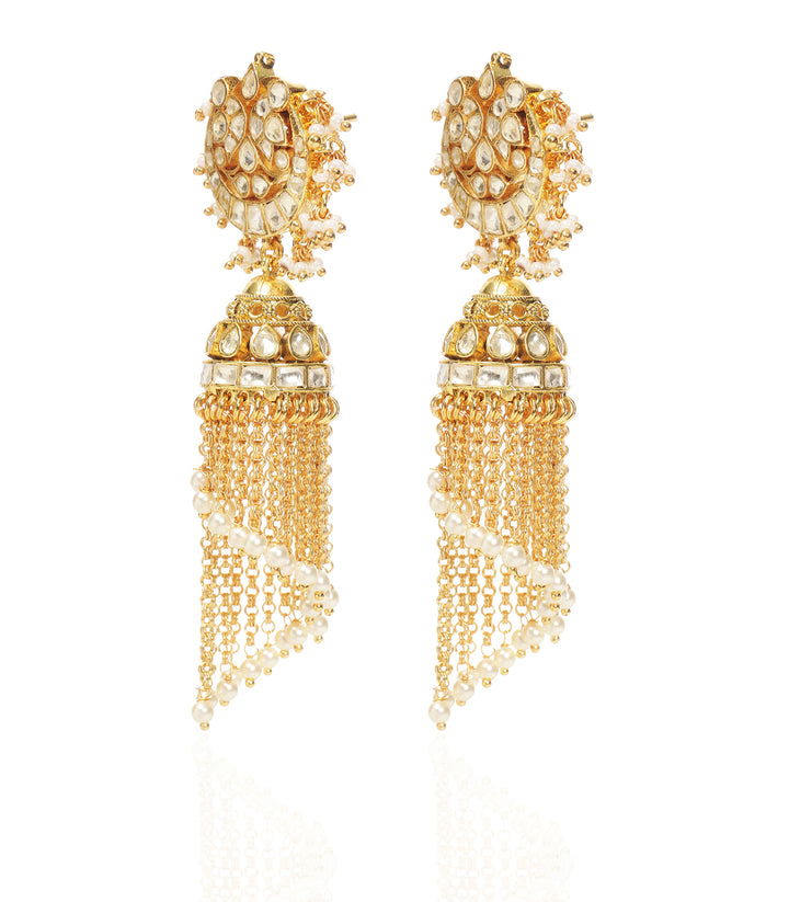 MIRA WHITE KUNDAN JHUMKA