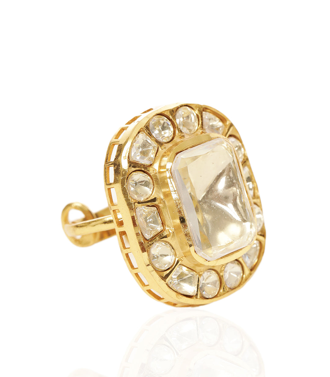 BHUMI GOLD PLATED POLKI RING