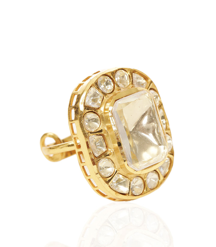 BHUMI GOLD PLATED POLKI RING
