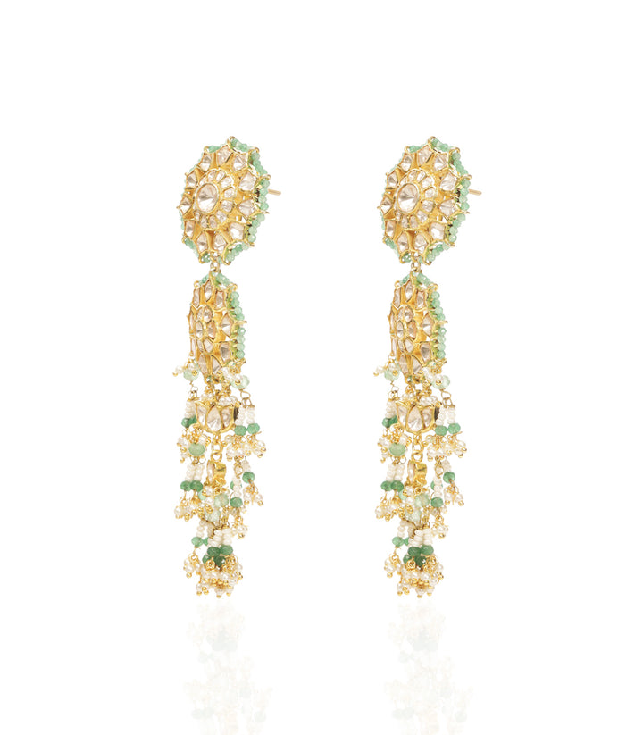 AANCHAL GREEN MOISSANITE STATEMENT EARRING