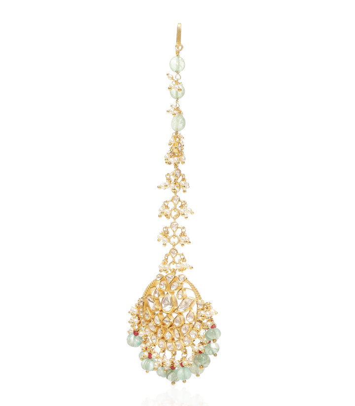 KAVYA RED & GREEN MOISSANITE TIKA