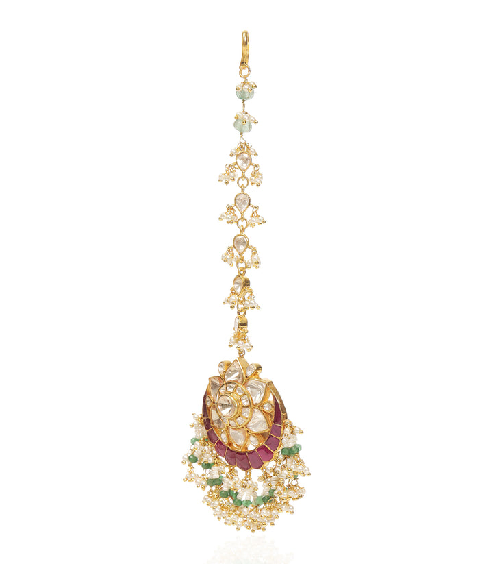 MISHIKA RED & GREEN MOISSANITE TIKA