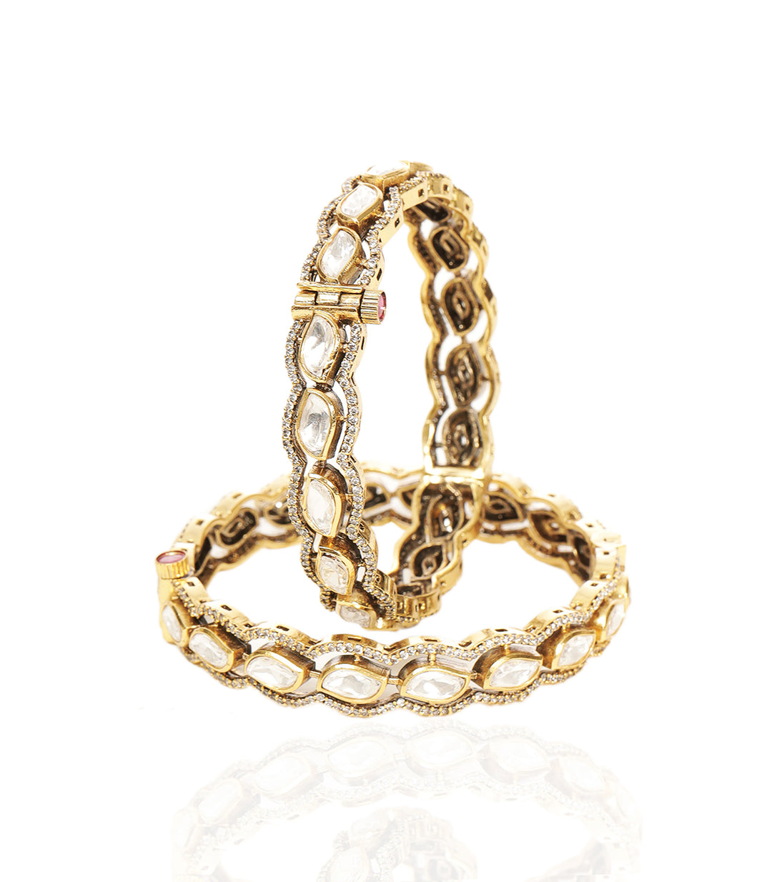 SAADHIKA ANTIQUE FINISH POLKI BANGLES