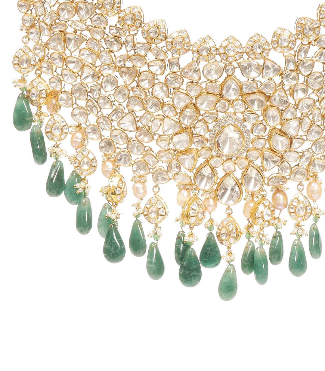 NEETA GREEN MOISSANITE NECKLACE SET