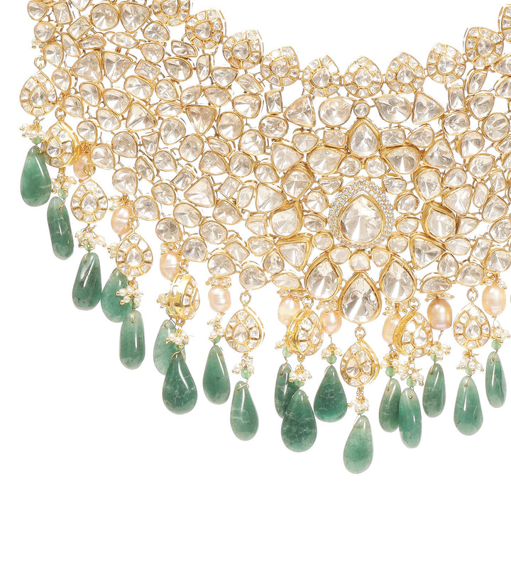 NEETA GREEN MOISSANITE NECKLACE SET