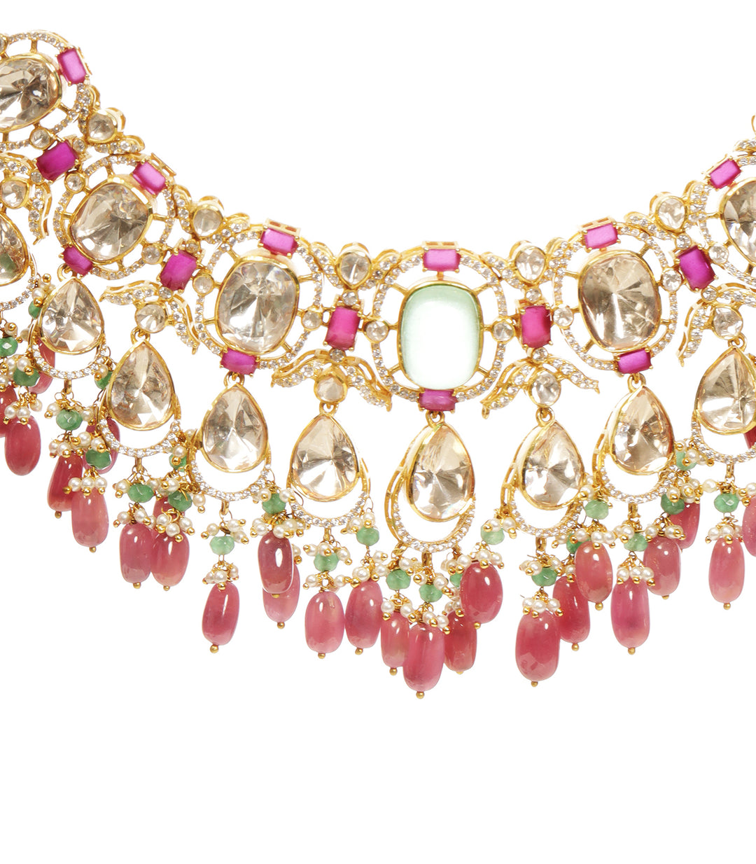 TANIA RED&GREEN MOISSANITE NECKLACE SET