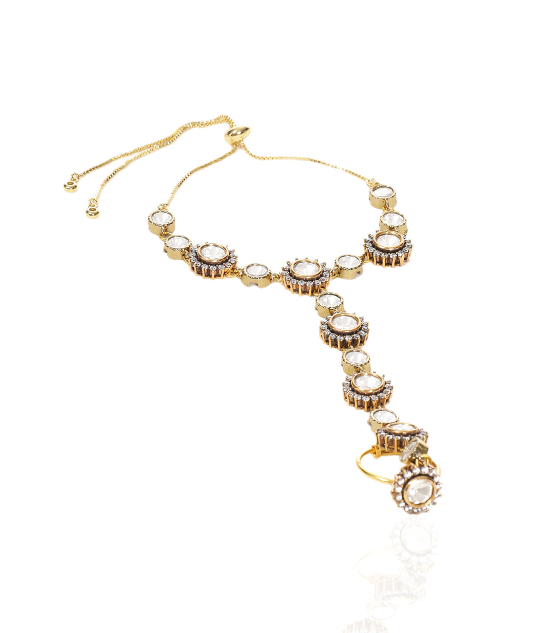 BHAVINI ANTIQUE FINISH KUNDAN HATHPHOOL