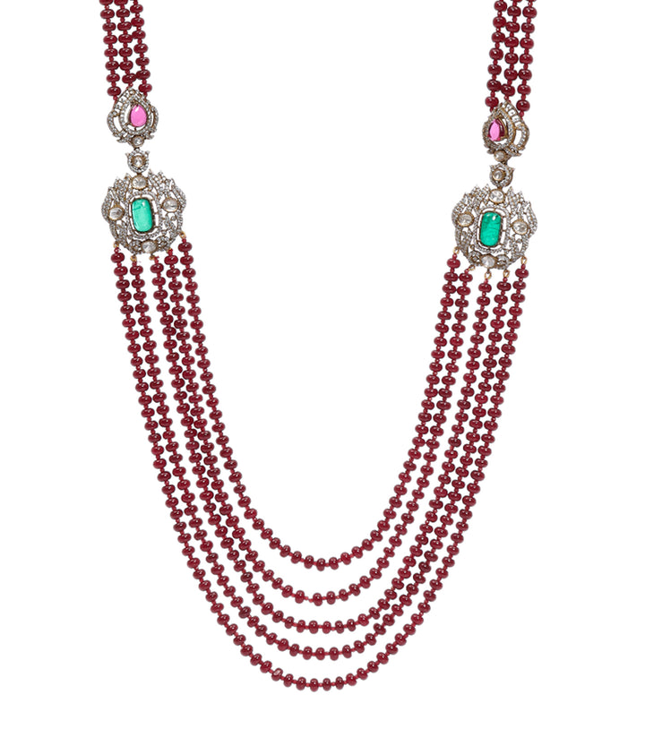 BHAVINI  RED BEADS GROOM NECKLACE