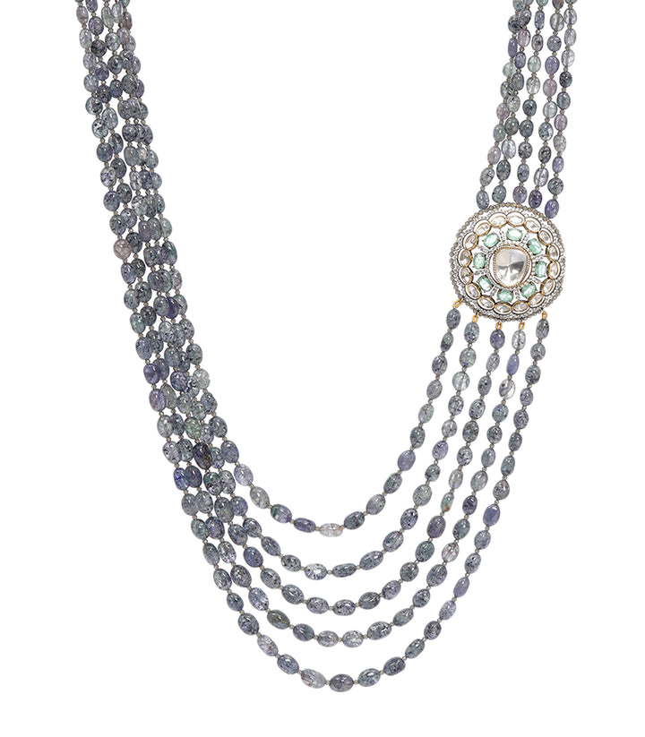 NEHA BLUE POLKI GROOM NECKLACE